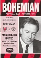 Bohemians Dublin v Manchester United 13-Aug-1990