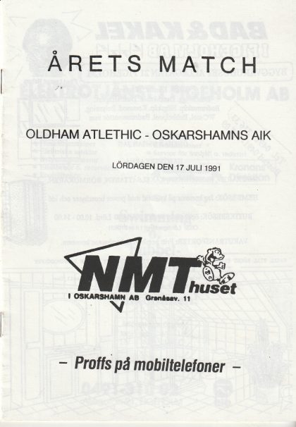 Oskarshamns AIK v Oldham Athletic  17-Jul-1991
