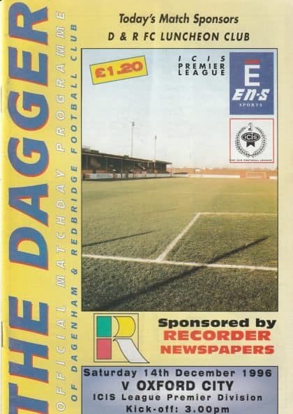 Dagenham & Redbridge v Oxford City 14-Dec-1996