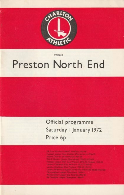 Charlton Athletic v Preston North End 01-Jan-1972