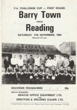 Barry Town v Reading 17-Nov-1984