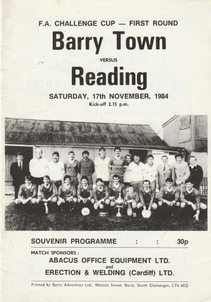 Barry Town v Reading 17-Nov-1984