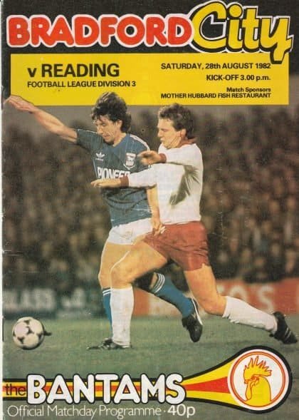 Bradford City v Reading 28-Aug-1982