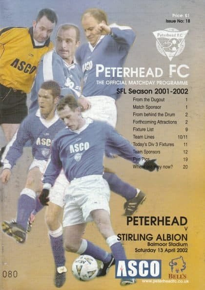 Peterhead v Stirling Albion 13-Apr-2002