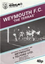 Weymouth v Telford United 09-Nov-1985