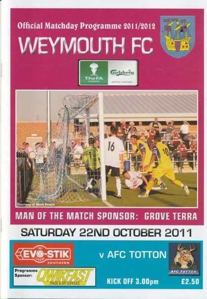 Weymouth v AFC Totton  22-Oct-2011