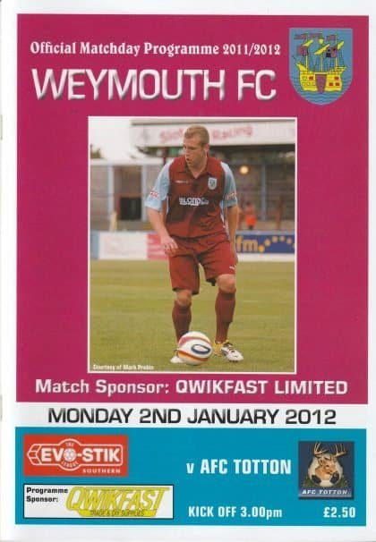 Weymouth v AFC Totton  02-Jan-2012