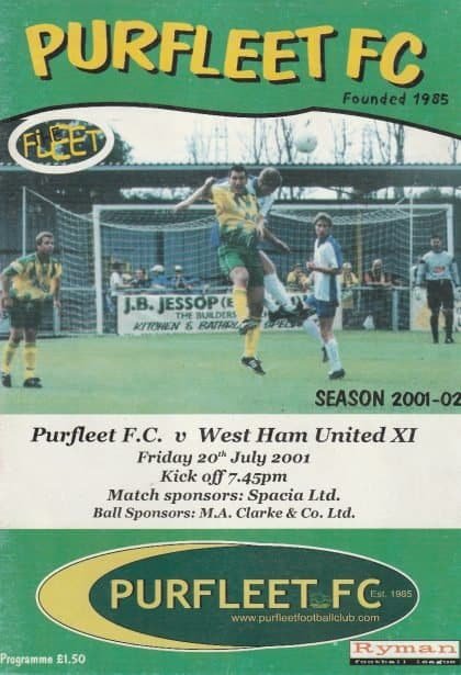 Purfleet v West Ham United XI 20-Jul-2001