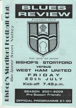 Bishop's Stortford v West Ham United 20-Jul-2001