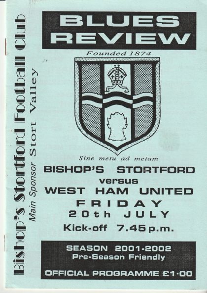 Bishop's Stortford v West Ham United 20-Jul-2001