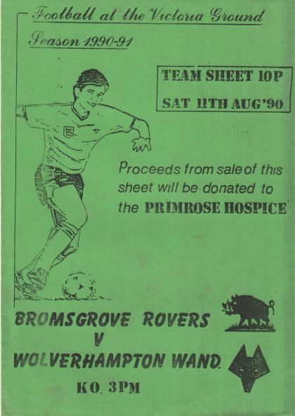 Bromsgrove Rovers v Wolverhampton Wanderers 11-Aug-1990