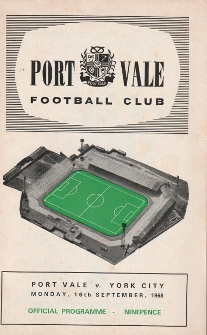 Port Vale v York City 16-Sep-1968