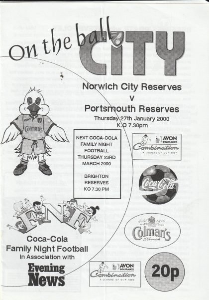 Norwich City Reserves v Portsmouth Reserves  27-Jan-2000