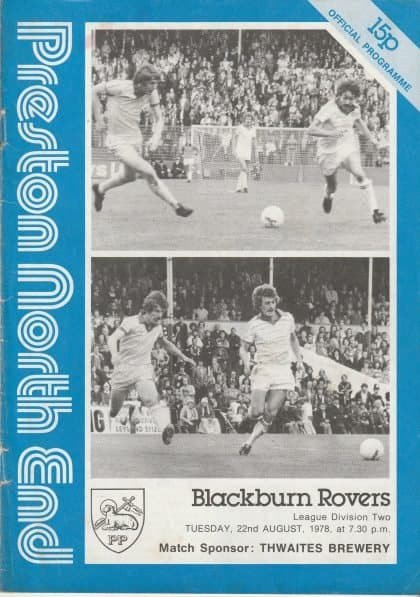 Preston North End v Blackburn Rovers 22-Aug-1978