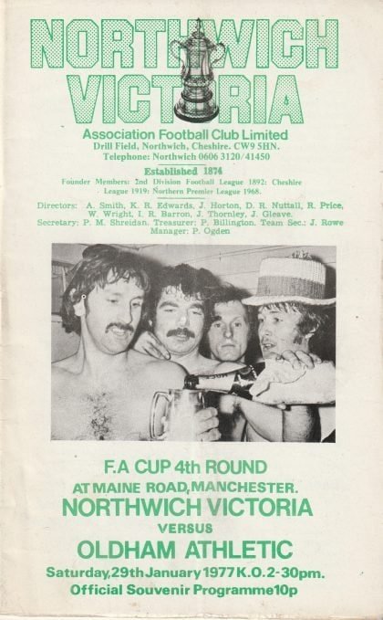 Northwich Victoria v Oldham Athletic 29-Jan-1977