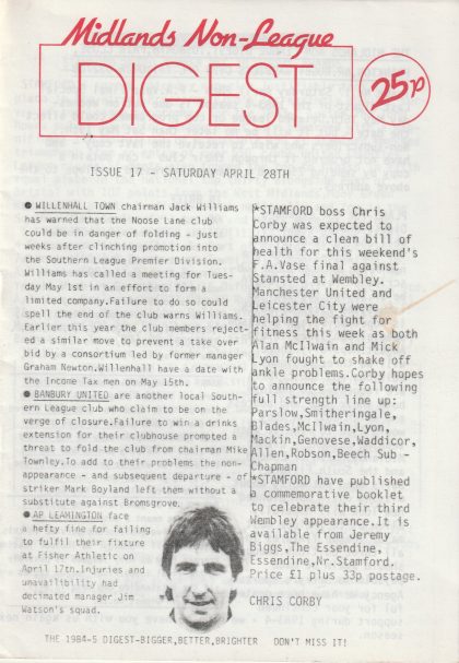 Midlands Non League Digest - no17 28-Apr-1984