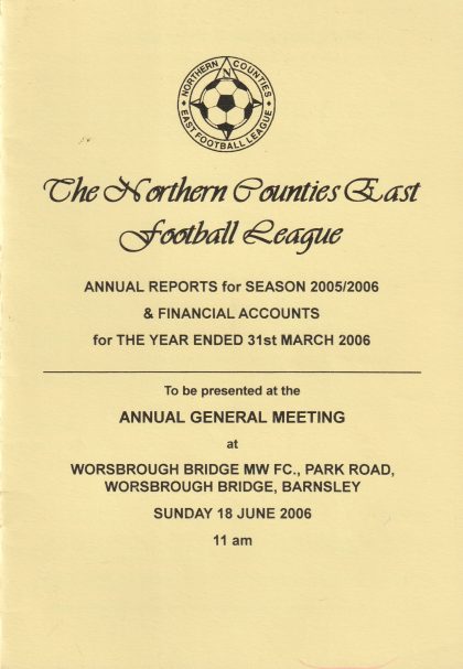 Northern Counties East Football Annual Report & Financial Accounts 2005/06