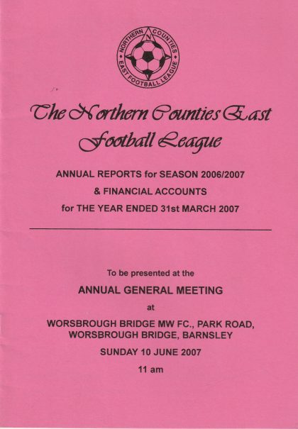 Northern Counties East Football Annual Report & Financial Accounts 2006-07