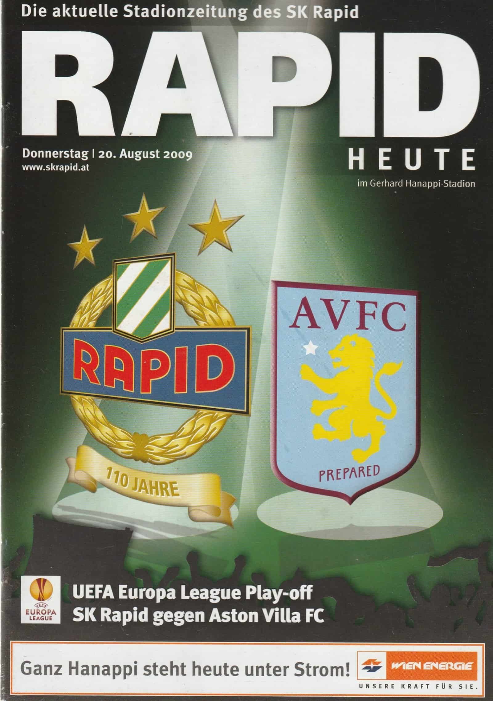 Rapid Vienna v Aston Villa 20-Aug-2009