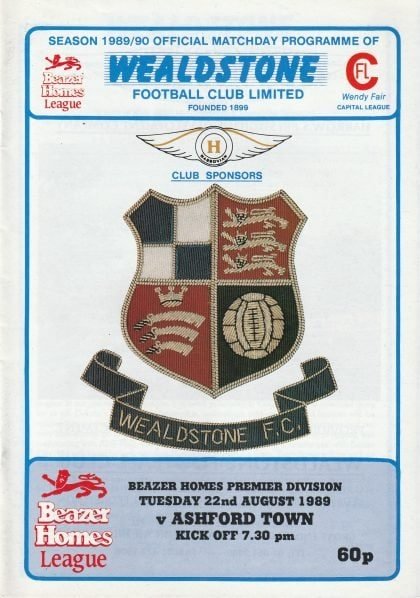 Wealdstone v Ashford Town 22-Aug-1989