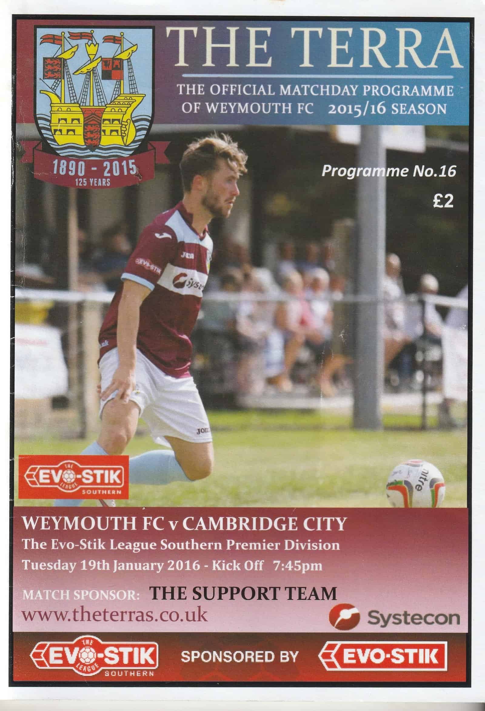 Weymouth v Cambridge City 19-Jan-2016