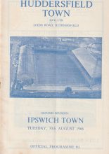Huddersfield Town v Ipswich Town  30-Aug-1966