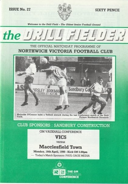 Northwich Victoria v Macclesfield Town 16-Apr-1990