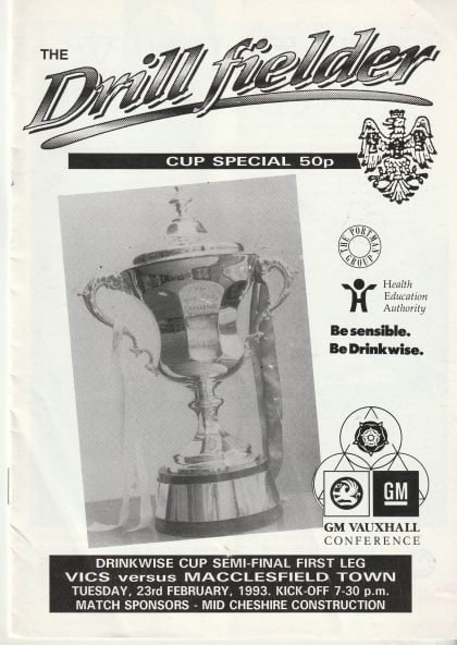 Northwich Victoria v Macclesfield Town  23-Feb-1993