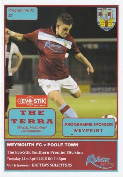 Weymouth v Poole Town 21-Apr-2015
