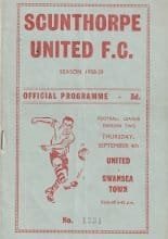 Scunthorpe United v Swansea Town 04-Sep-1958