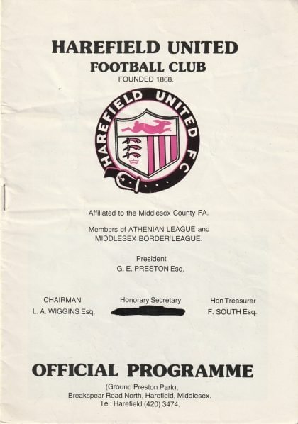 Harefield United v Uxbridge 23-Mar-1982