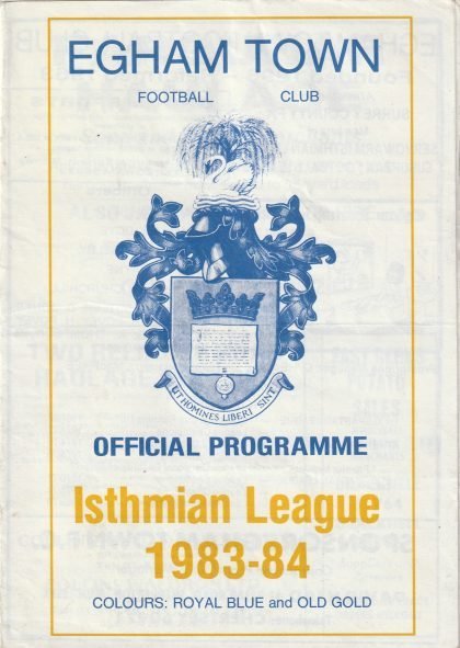 Egham Town v Uxbridge 02-Jan-1984