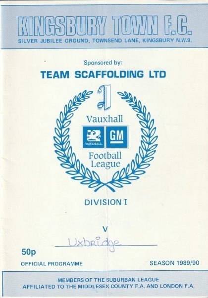 Kingsbury Town v Uxbridge 02-Sep-1989