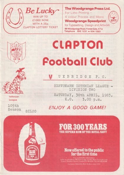 Clapton v Uxbridge 30-Apr-1983