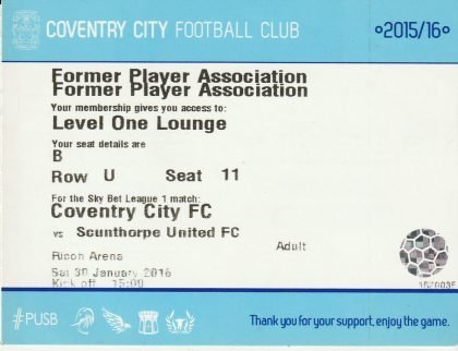 Coventry City v Scunthorpe United  30-Jan-2016
