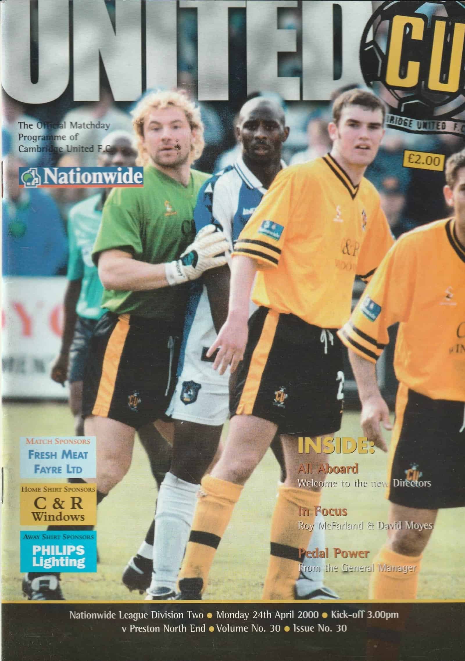 Cambridge United v Preston North End 24-Apr-2000