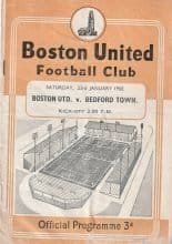 Boston United v Bedford Town 23-Jan-1960