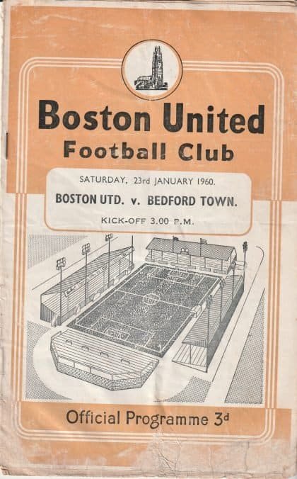 Boston United v Bedford Town 23-Jan-1960