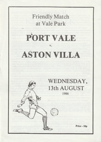 Port Vale v Aston Villa   13-Aug-1986