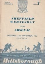 Sheffield Wednesday v Arsenal 22-Sep-1956