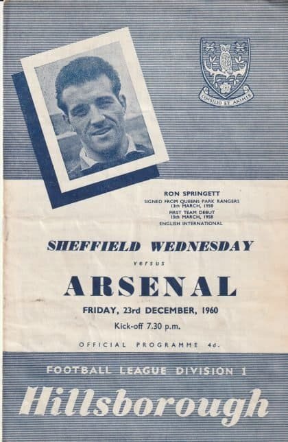 Sheffield Wednesday v Arsenal 23-Dec-1960