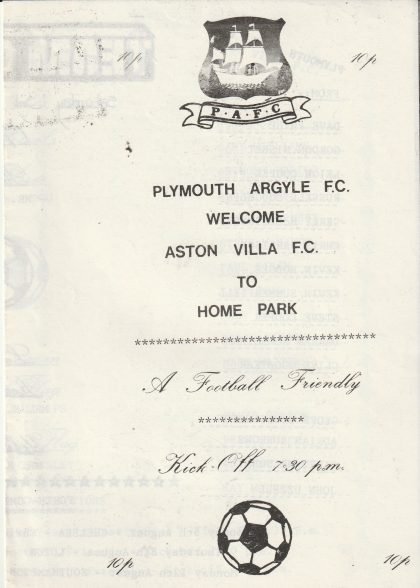 Plymouth Argyle v Aston Villa 03-Aug-1985