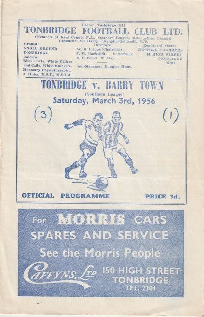 Tonbridge v Barry Town 03-Mar-1956