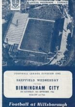 Sheffield Wednesday v Birmingham City 15-Sep-1962