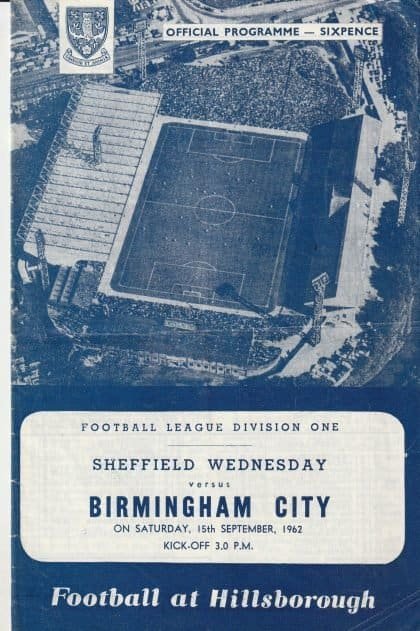 Sheffield Wednesday v Birmingham City 15-Sep-1962