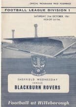 Sheffield Wednesday v Blackburn Rovers 21-Oct-1961