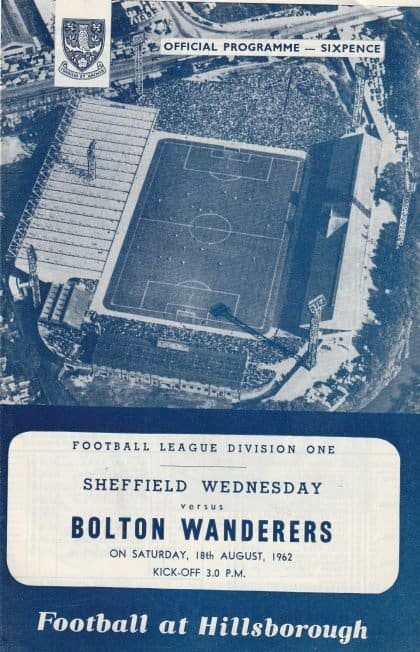 Sheffield Wednesday v Bolton Wanderers 18-Aug-1962