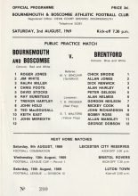 Bournemouth & Boscombe Athletic v Brentford 03-Aug-1969
