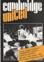 Cambridge United v Carlisle United 14-Jan-1984