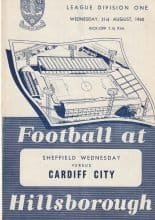 Sheffield Wednesday v Cardiff City 31-Aug-1960